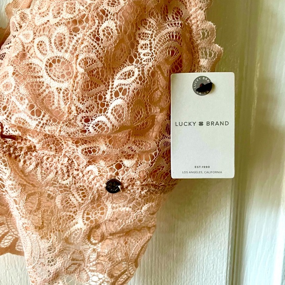 Lucky Brand long-line bralette in peach - Picture 4 of 11